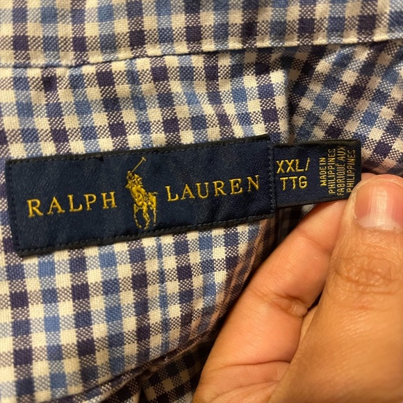Ralph Lauren Blue Checkered Men's Shirt - Picture 3 of 4
